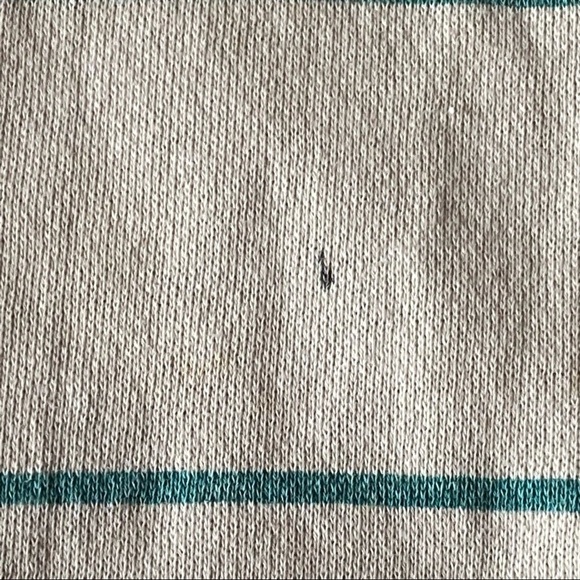 Vintage Marine Club Striped Crew Neck Sweatshirt Faded White Teal Size Large - Picture 14 of 16